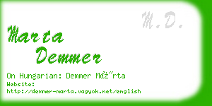 marta demmer business card